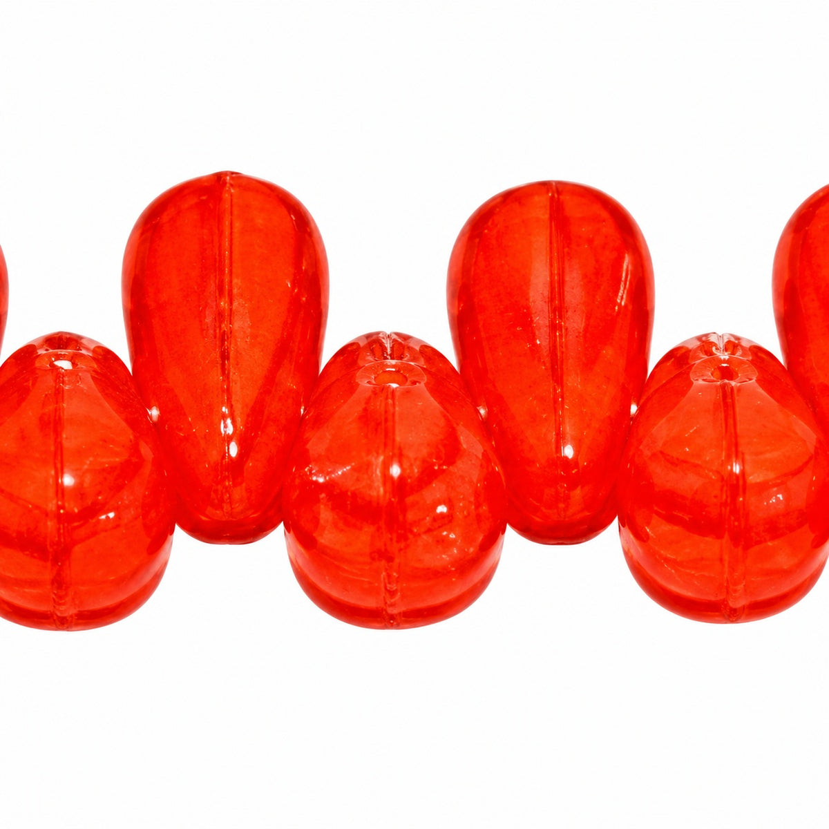 Drop Beads, Mix Orange Red (96027), Glass, Czech Republic