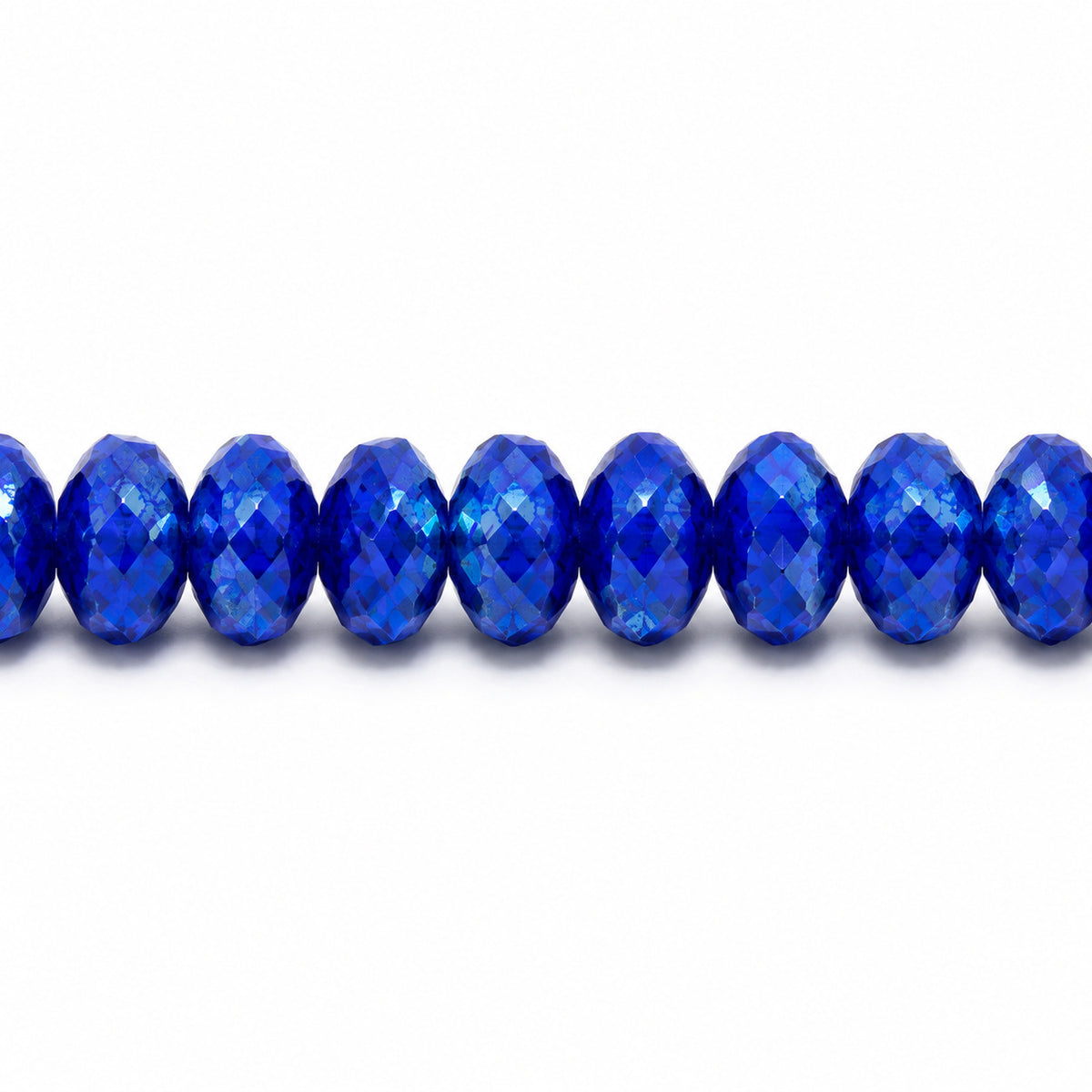 Special Cut Faceted Fire Polished Beads, Opaque Blue Ab (33050-28701), Glass, Czech Republic