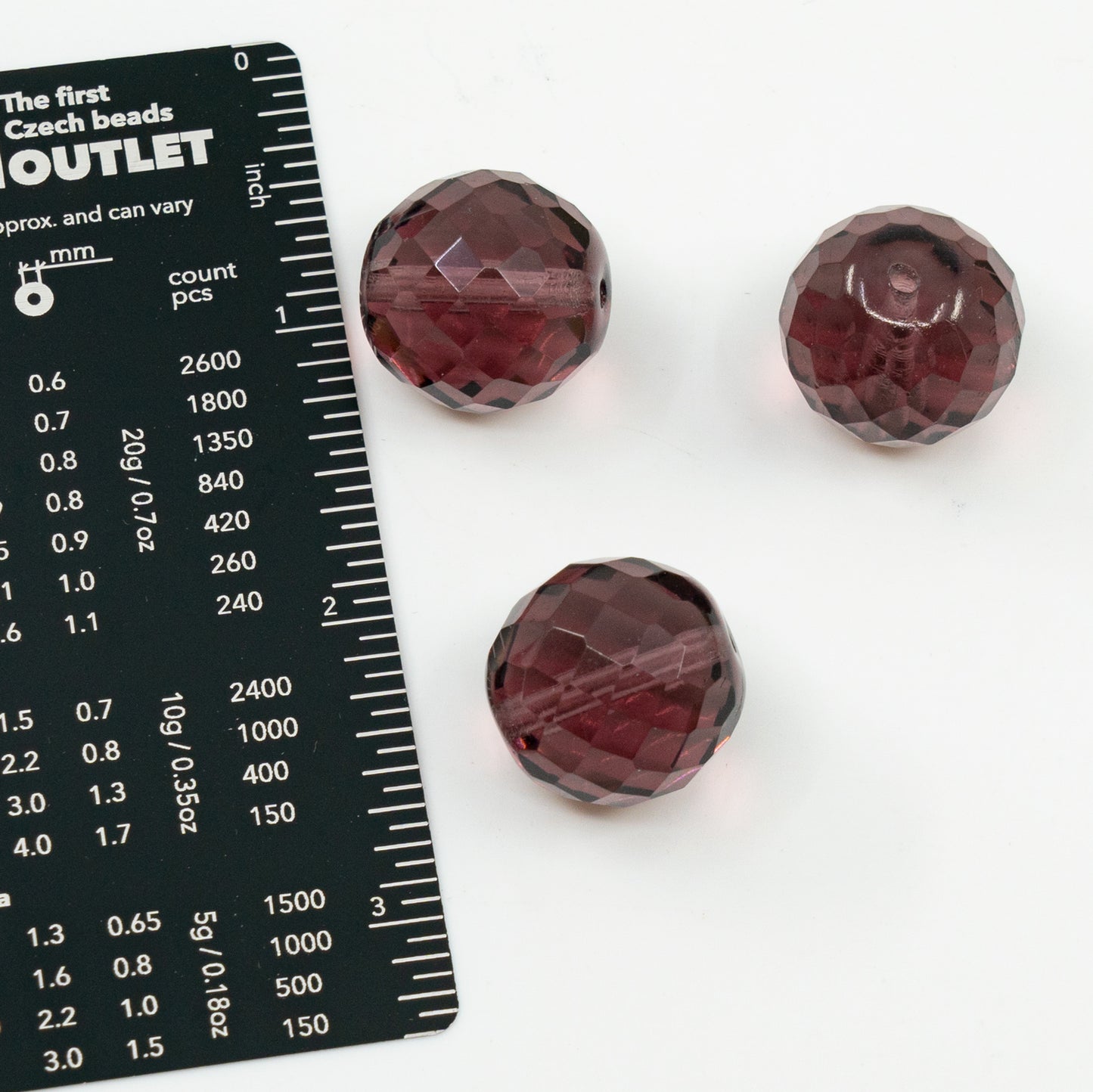 アウトレット 250g ファセットラウンドファイアポリッシュビーズ、透明ライトアメジスト(20030)、ガラス、チェコ共和国