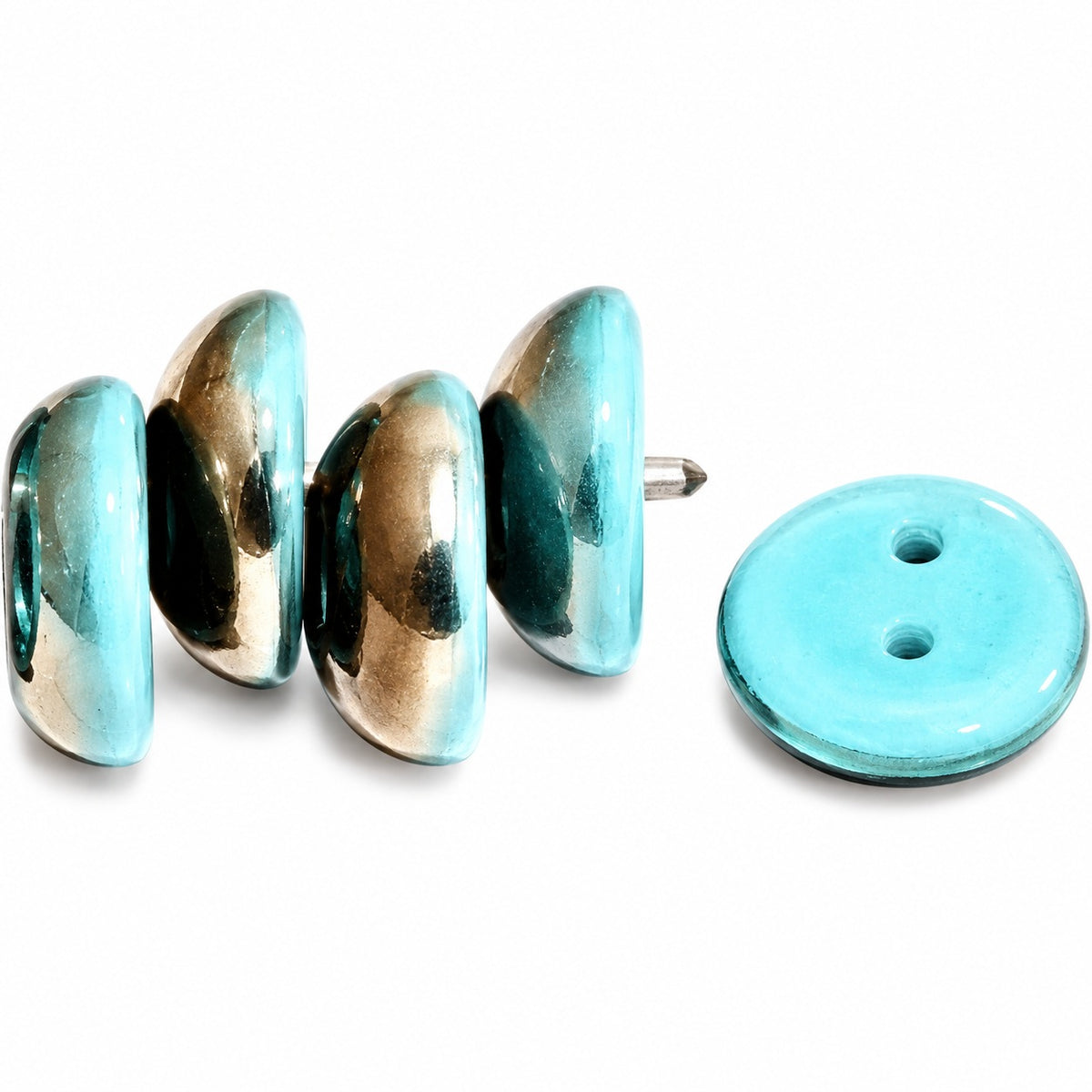 Piggy Beads, Turquoise Blue Crystal Bronze Capri (63030-22601), Glass, Czech Republic