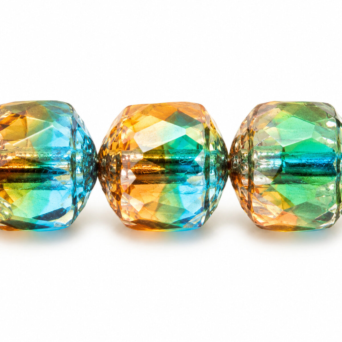Cathedral Faceted Fire Polished Beads, T0050 Platin (t0050-13702), Glass, Czech Republic