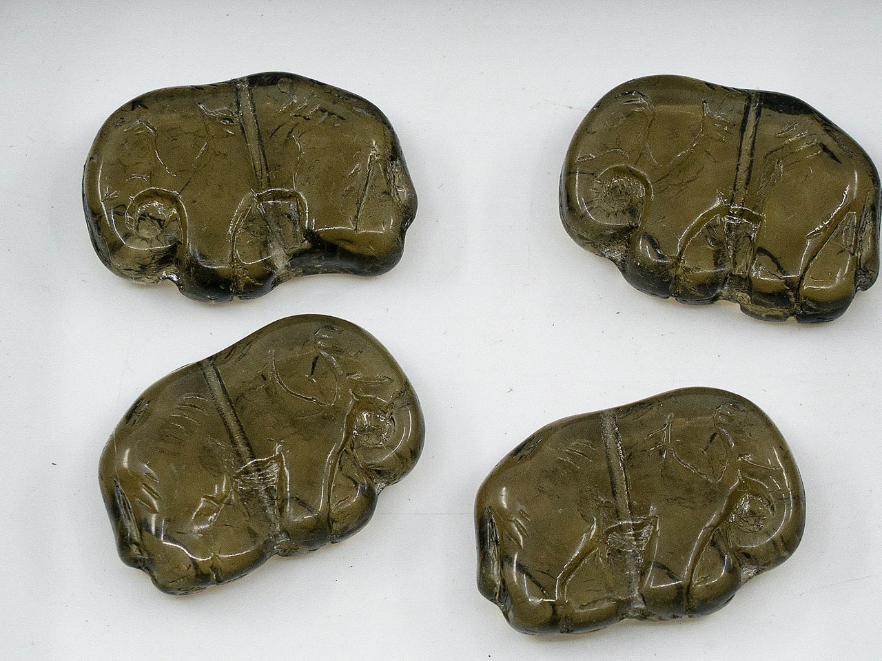OUTLET 10 grams Pressed Beads Elephants, 111-30402-16x23-40010, Gray (40010), Glass, Czech Republic