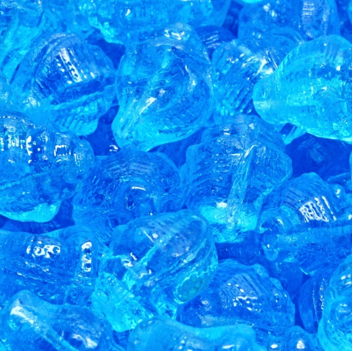 OUTLET 250g/50g Murex Shell Beads, 15 x 12 mm, Transparent Aqua (60020), Glass, Czech Republic