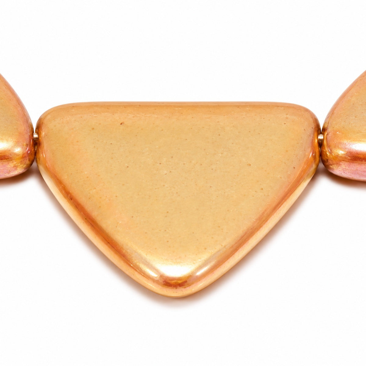 Flat Triangle Pressed Glass Beads, White 22500 (02010-22500), Glass, Czech Republic