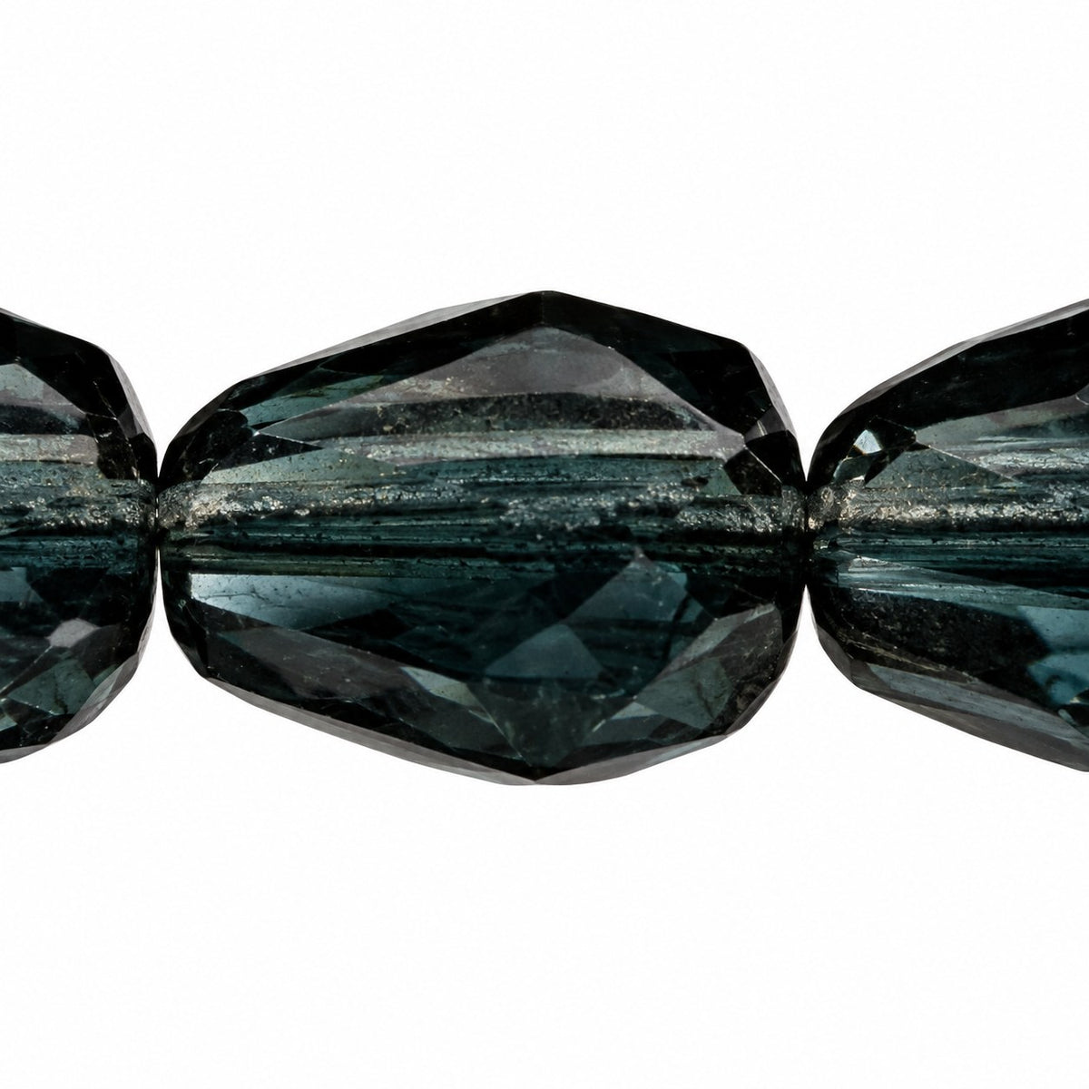 Fire Polished Faceted Teardrop Beads, Transparent Dark Blue (30320), Glass, Czech Republic