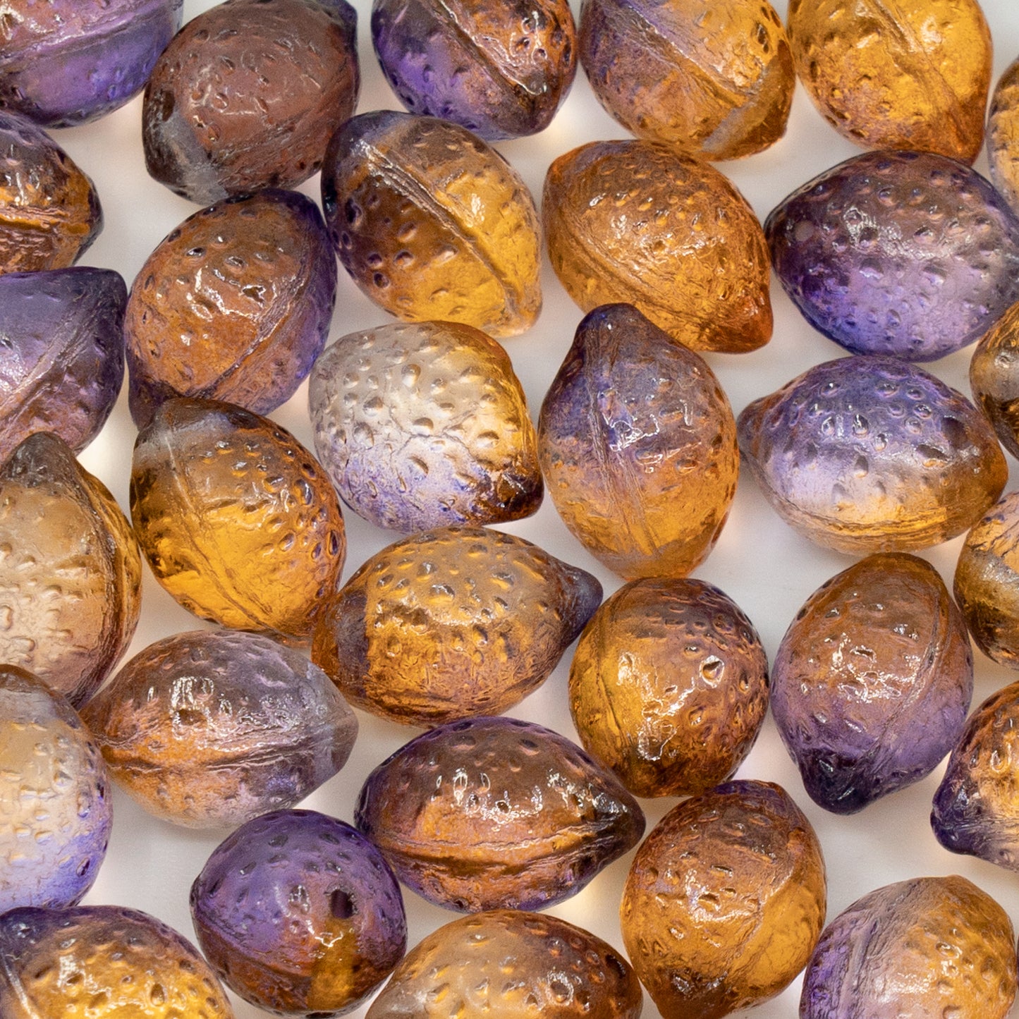 OUTLET 10 grams Lemon Beads, Crystal Orange Purple (00030-48007), Glass, Czech Republic