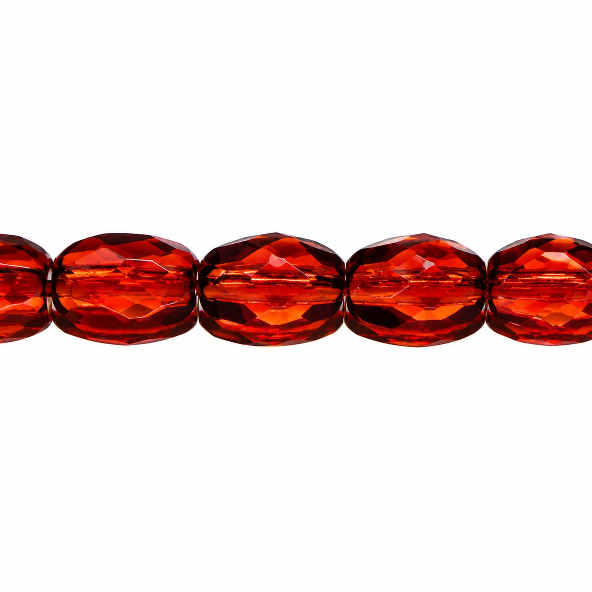 Oval Faceted Beads, Transparent Brown (10120), Glass, Czech Republic