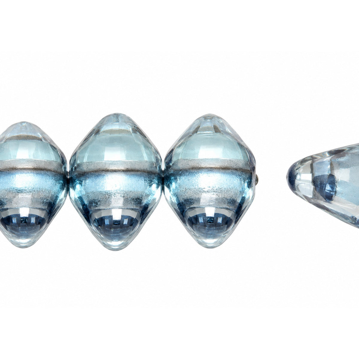 Oval Olive Beads, Crystal Luster Blue Full Coated (00030-14464), Glass, Czech Republic