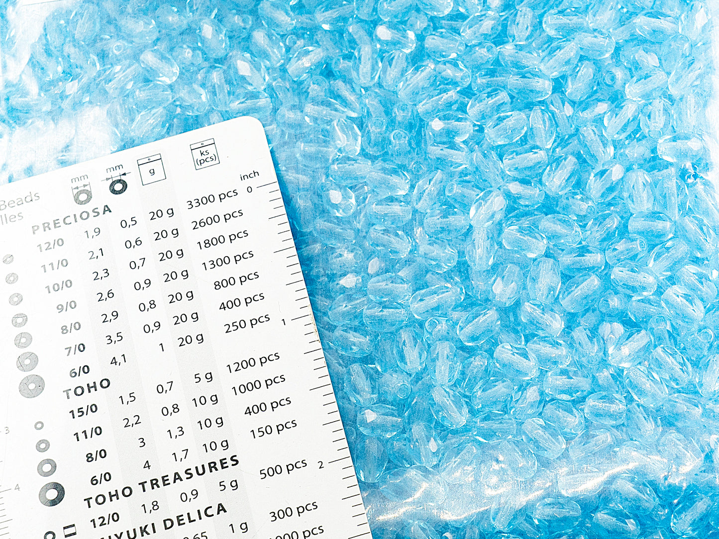 アウトレット 250g ファセット加工 ファイアポリッシュ オーバルビーズ オリーブ 7 x 5 mm 透明アクア (60010) ガラス チェコ共和国