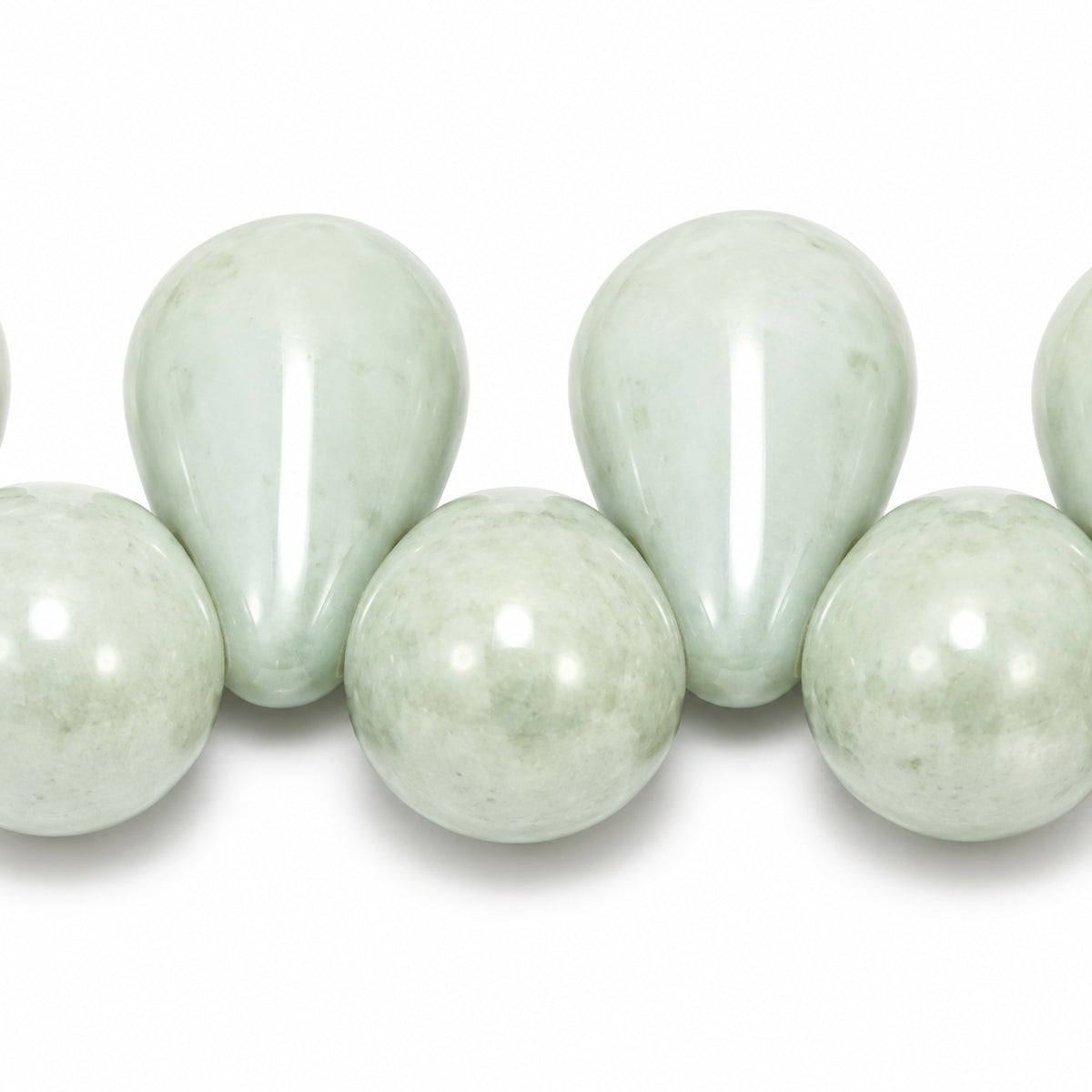 Drop Beads, Chalk White Luster Green Full Coated (03000-14457), Glass, Czech Republic