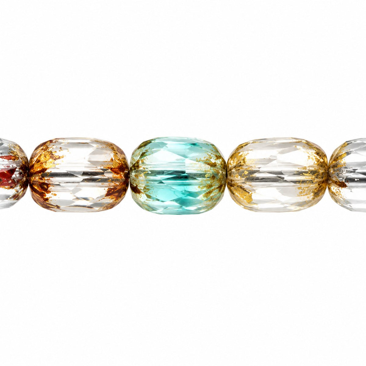Faceted Fire Polished Beads Special Cut, X3102 Picasso (x3102-43400), Glass, Czech Republic