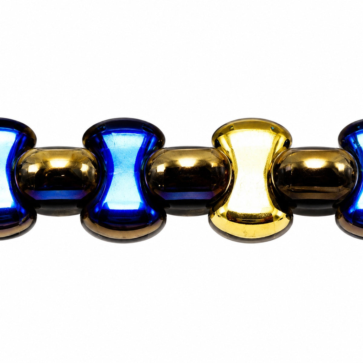 Shaped Pressed Beads, Black 98548 (23980-98548), Glass, Czech Republic