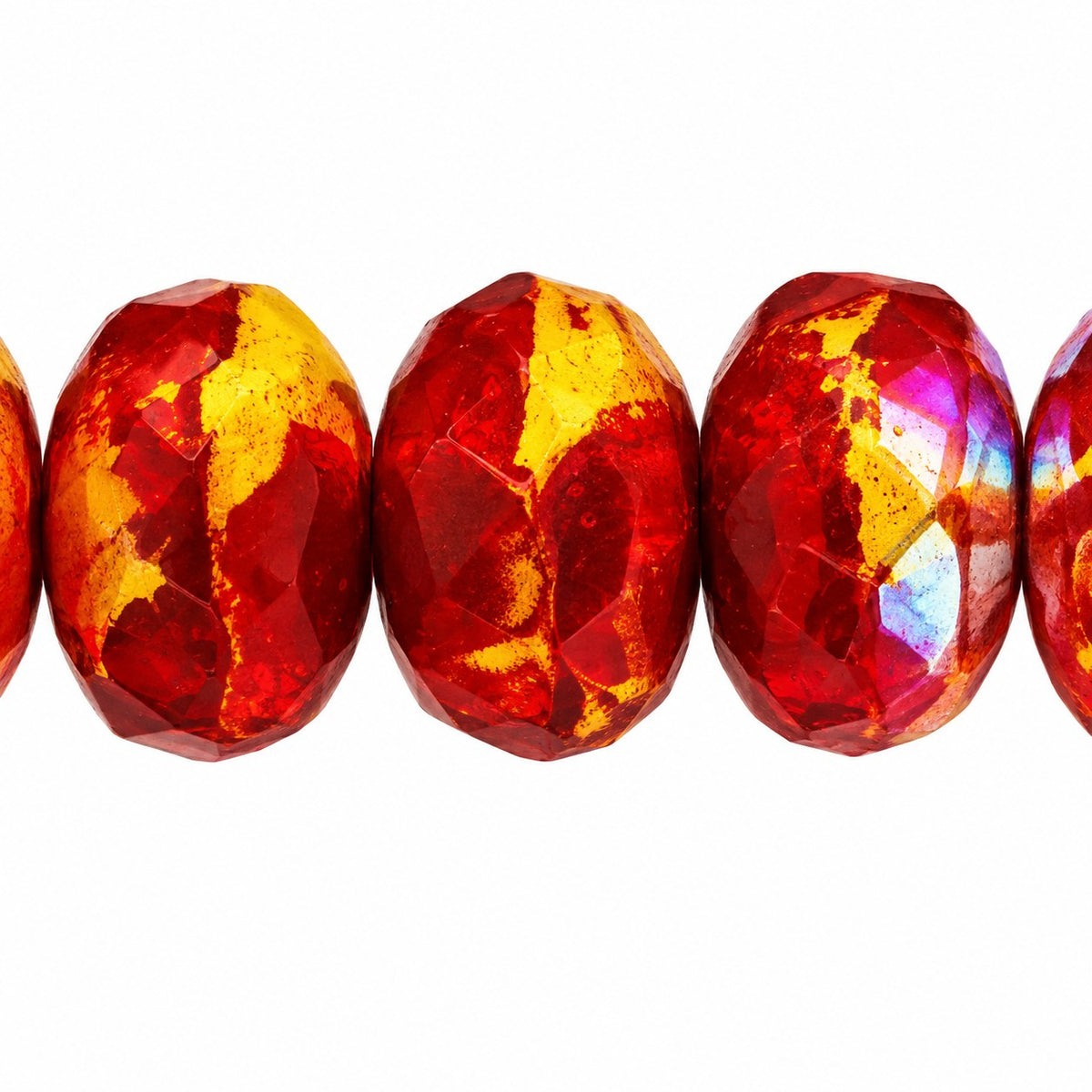 Special Cut Faceted Fire Polished Beads, Gc016 Ab (gc016-28701), Glass, Czech Republic