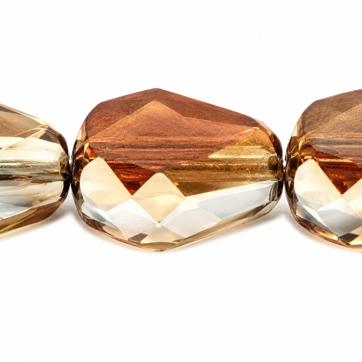 Fire Polished Faceted Teardrop Beads, Gray Crystal Bronze Capri (40010-22601), Glass, Czech Republic