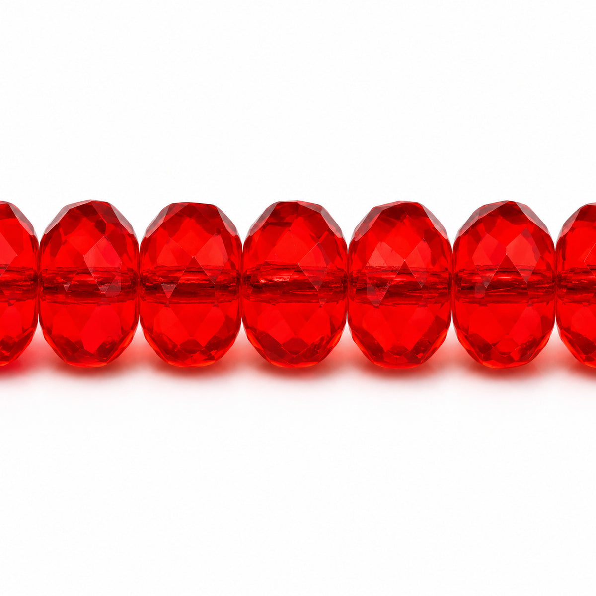Special Cut Faceted Fire Polished Beads, Transparent Red (90050), Glass, Czech Republic