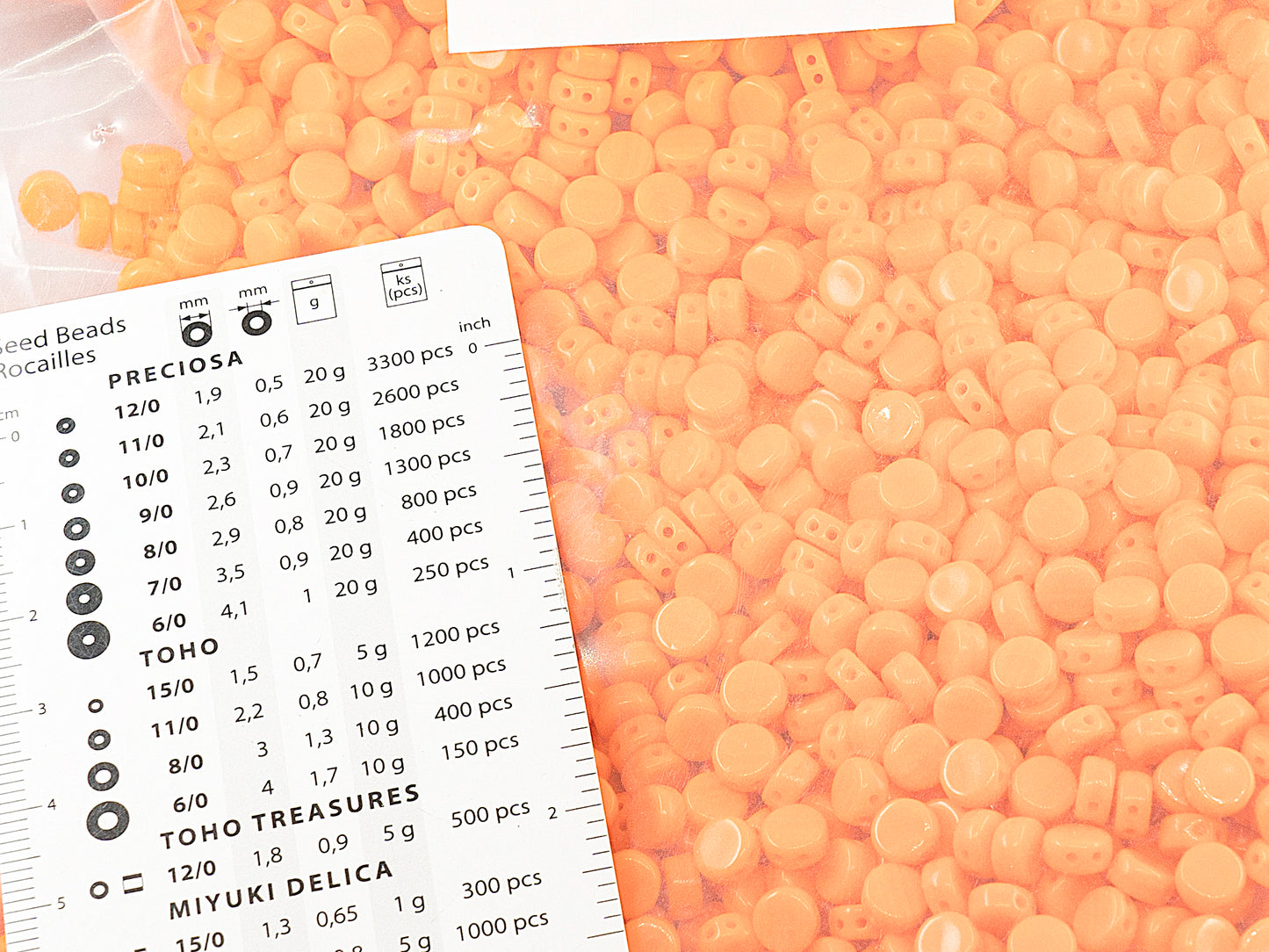 OUTLET 250g Round Flat Pressed Coin 2-Hole Beads 2d, 6 x 6 mm, Opaque Yellow (93120), Glass, Czech Republic