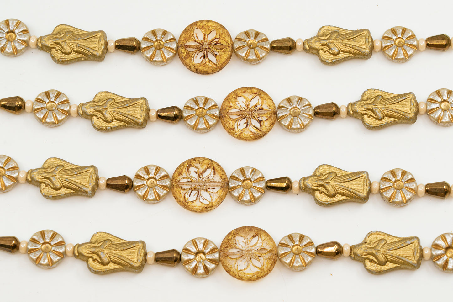 奥特莱斯 1 件串珠混合串金色桌面切割天使