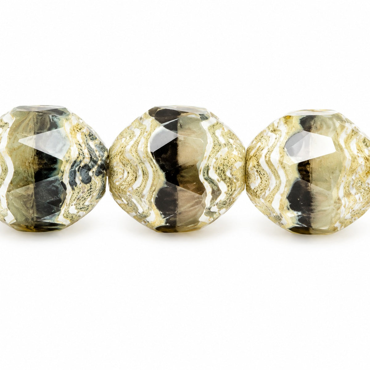 Special Cut Faceted Fire Polished Beads, T1021 Antique Silver Patina (t1021-81002), Glass, Czech Republic