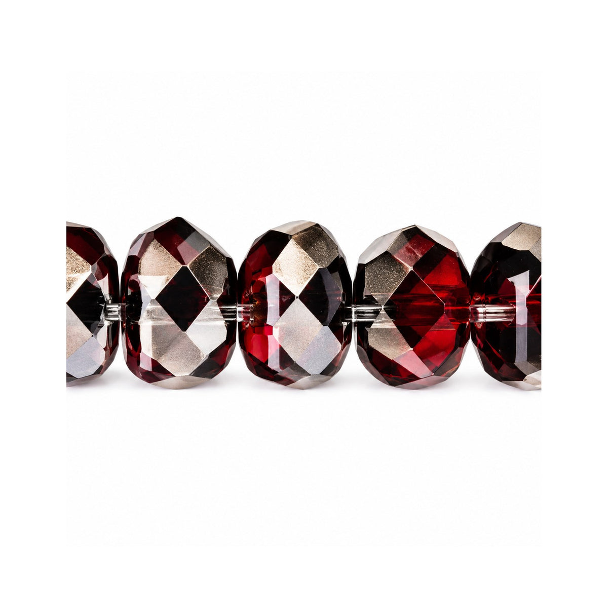 Special Cut Faceted Fire Polished Beads, Transparent Red Chrom (70350-27401), Glass, Czech Republic