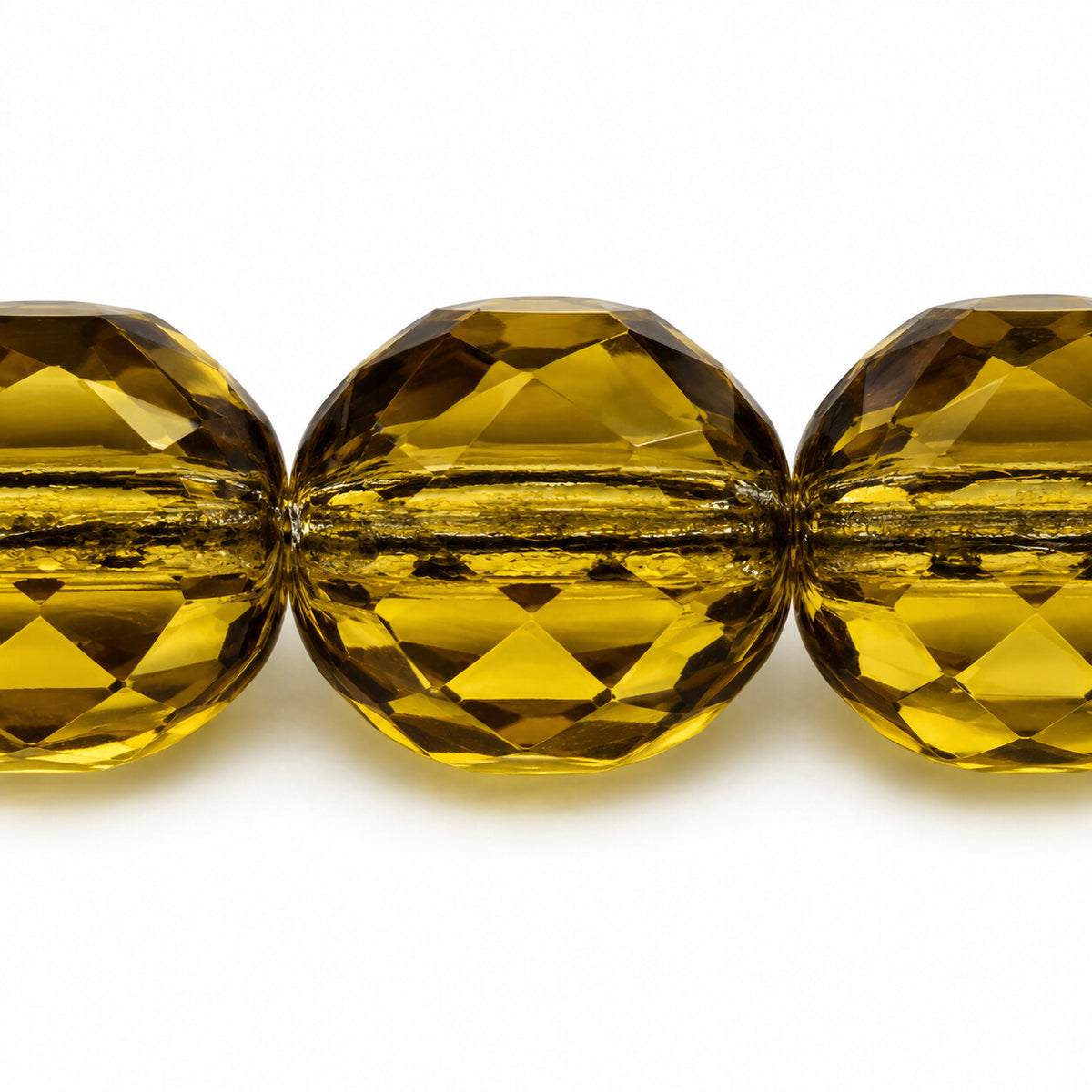 Faceted Special Cut Beads, Transparent Green (50316), Glass, Czech Republic