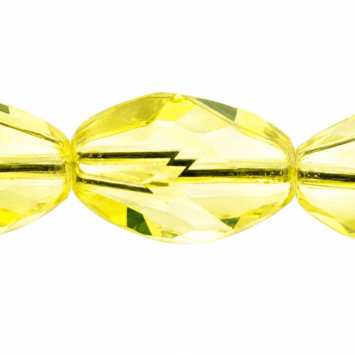 Faceted Special Cut Beads, Transparent Yellow (80130), Glass, Czech Republic