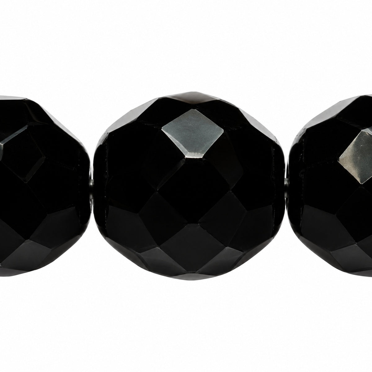 Faceted Round Fire Polished Beads, Black (23980), Glass, Czech Republic