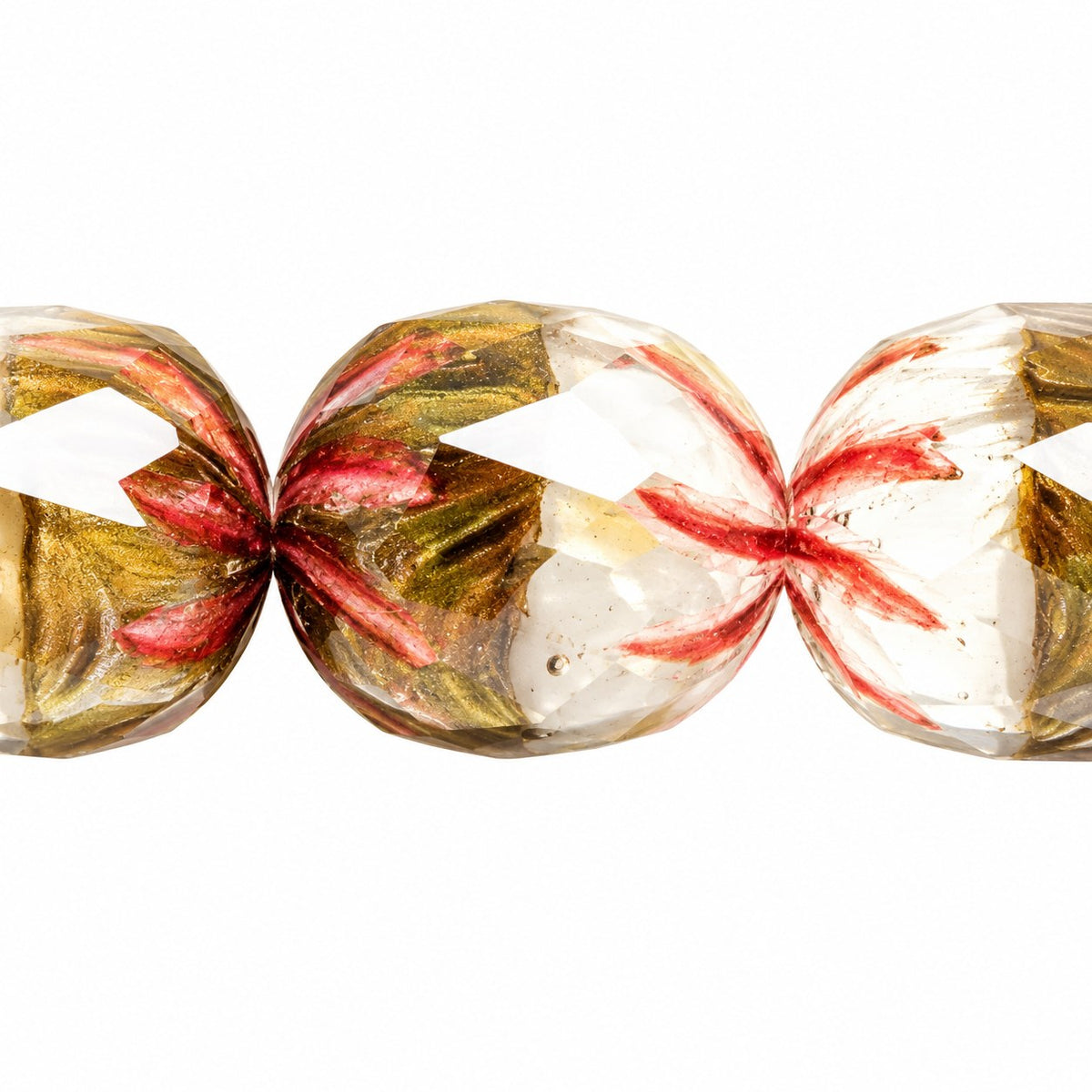 Fire Polished Faceted Cathedral Beads, X1114 Copper Lined (x1114-54319), Glass, Czech Republic