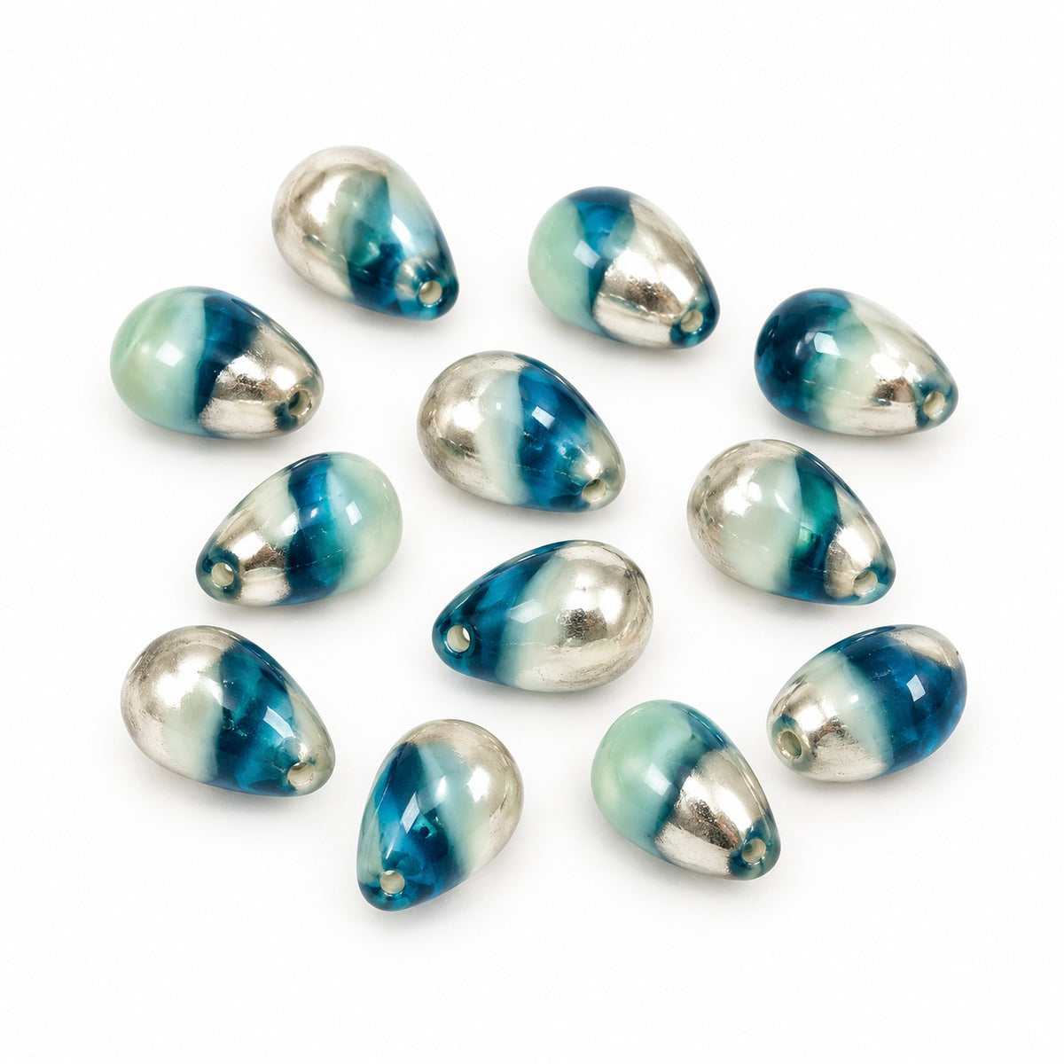 Drop Beads, S1016 Crystal Silver Half Coating (s1016-27001), Glass, Czech Republic