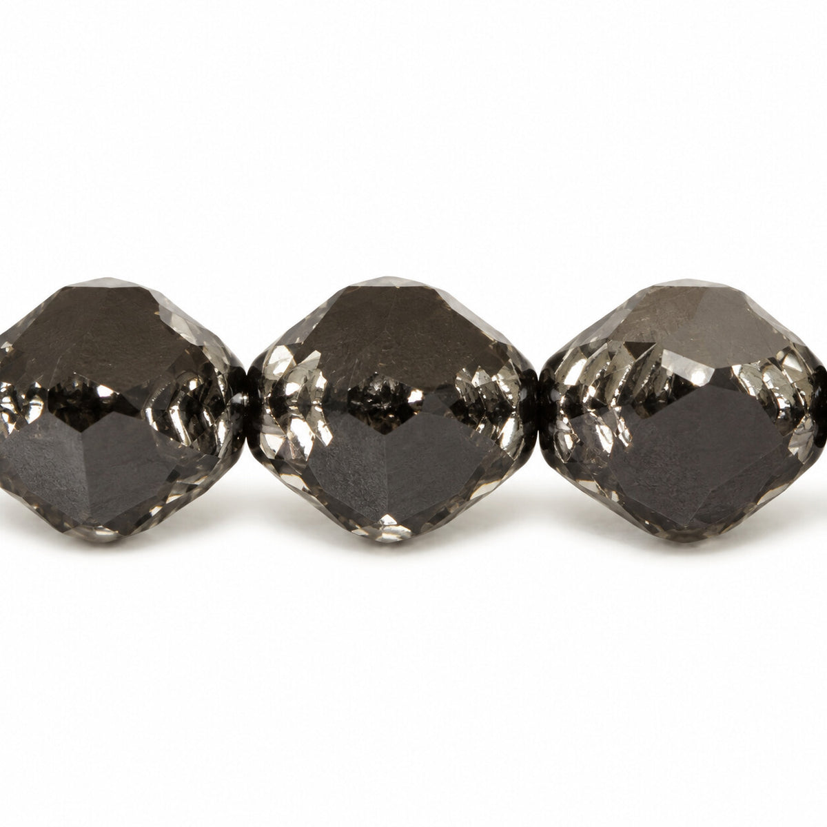 Wasp Special Cut Faceted Fire Polished Beads, Black Picasso (23980-43400), Glass, Czech Republic
