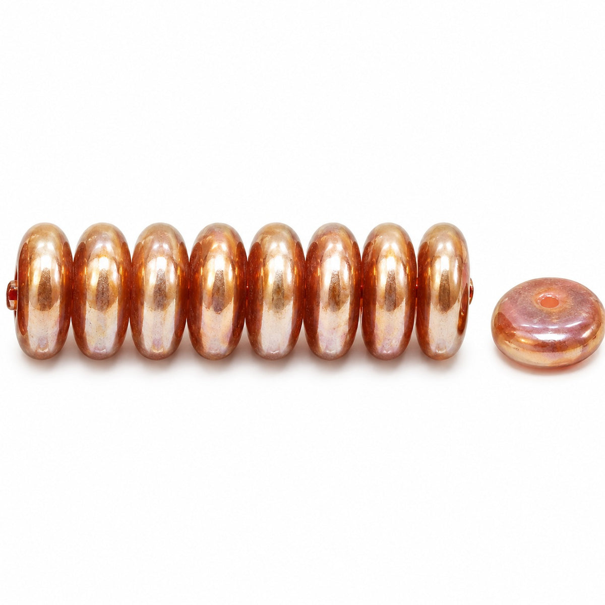 Space Disk Beads, Opal White 22500 (01000-22500), Glass, Czech Republic