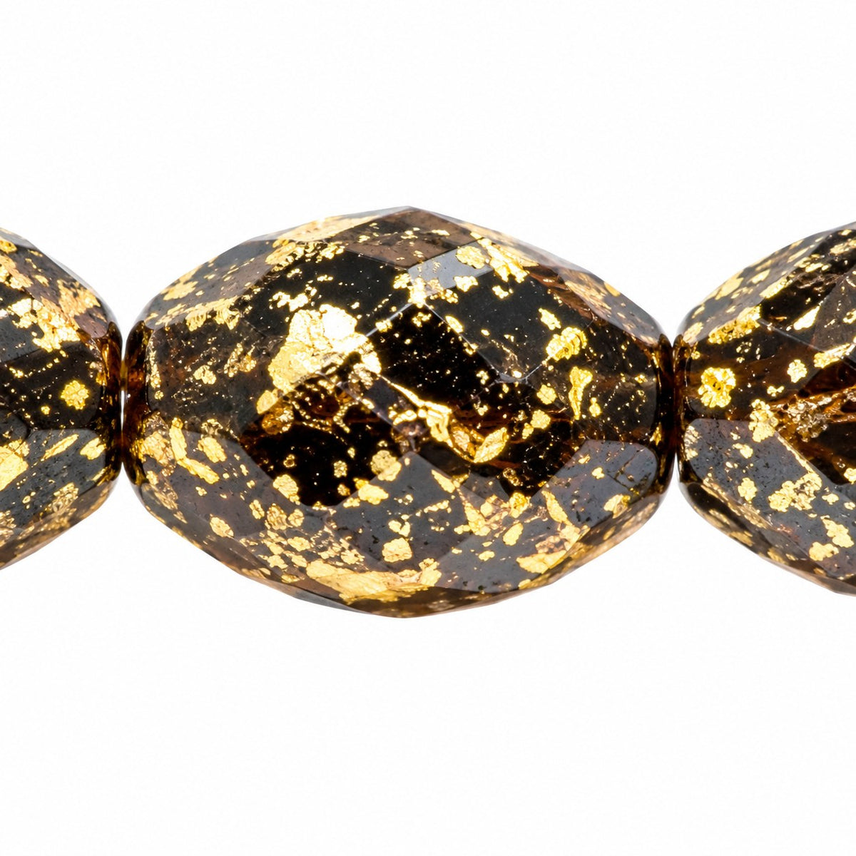 Oval Faceted Beads, Black 47901 (23980-47901), Glass, Czech Republic