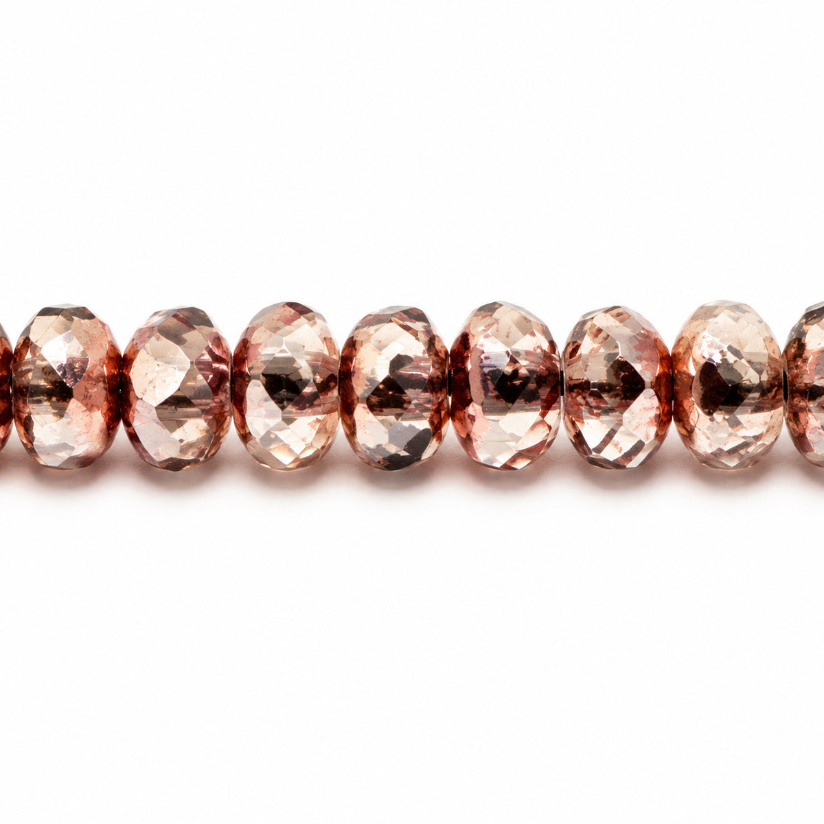 Special Cut Faceted Fire Polished Beads, Transparent Pink Rose Gold Capri (70120-27101), Glass, Czech Republic