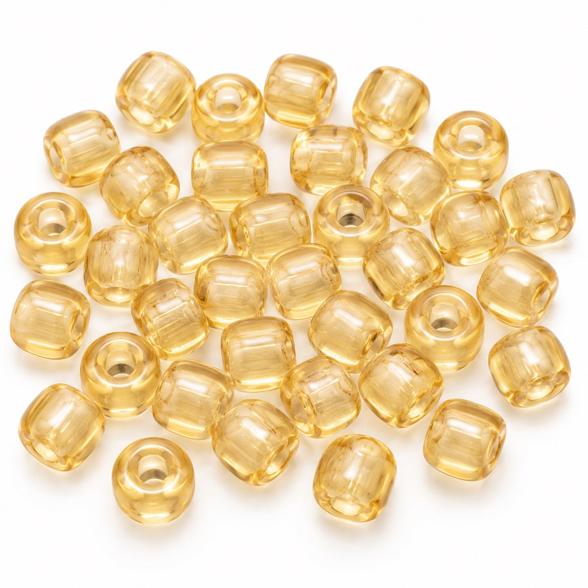 Pony Bagel Beads, Transparent Orange 28300 (10030-28300), Glass, Czech Republic