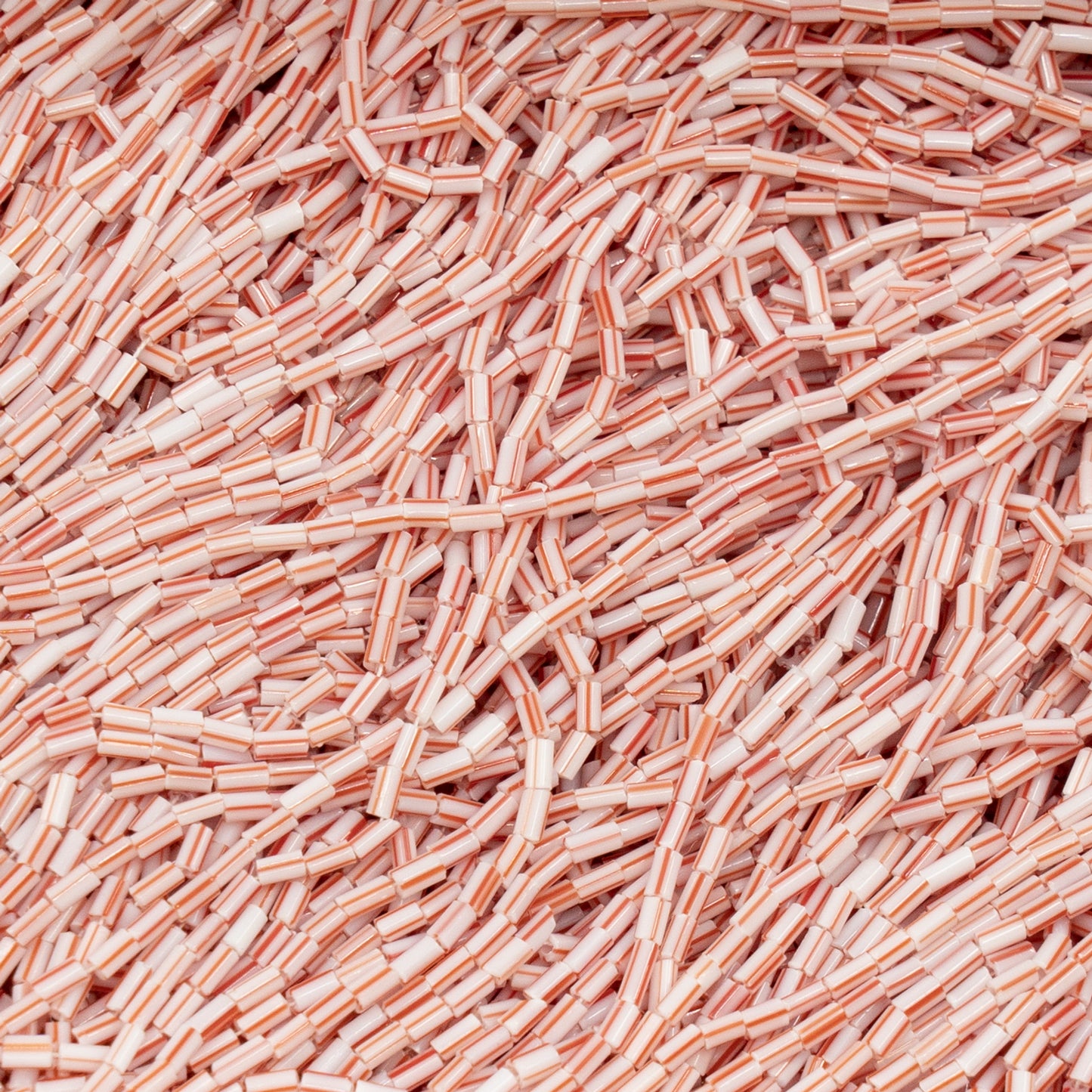 OUTLET 5 grams Bugles Beads, Red White Stripes (red-white-stripes), Glass, Czech Republic