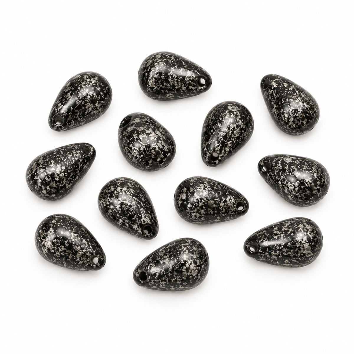 Drop Beads, Black 84510 47902 (23980-84510-47902), Glass, Czech Republic