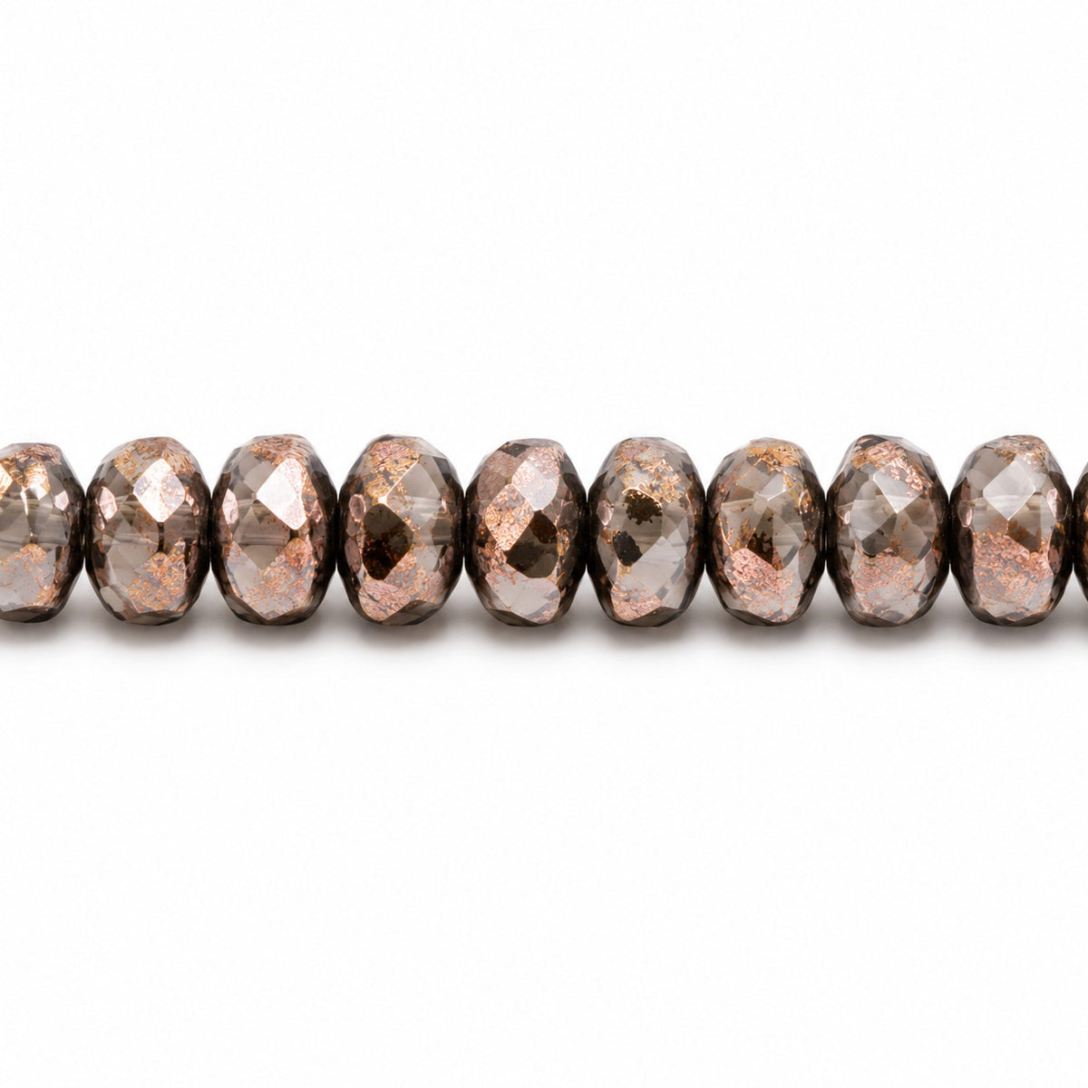 Special Cut Faceted Fire Polished Beads, Chalk White Stain With Luster Blue (03000-65431), Glass, Czech Republic