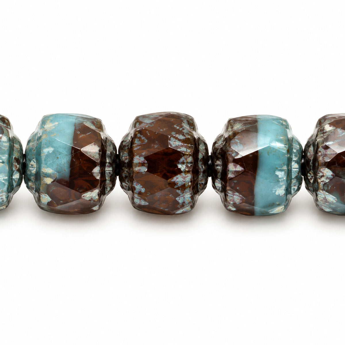 Cathedral Faceted Fire Polished Beads, X1752 Platin (x1752-13702), Glass, Czech Republic