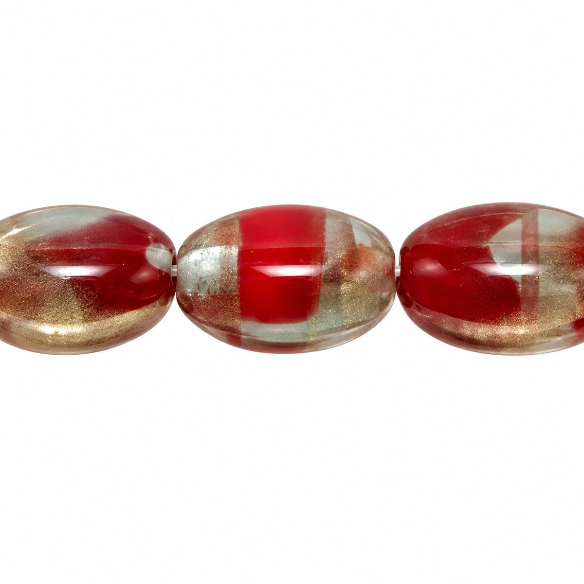 Oval Beads, X1909 (x1909), Glass, Czech Republic