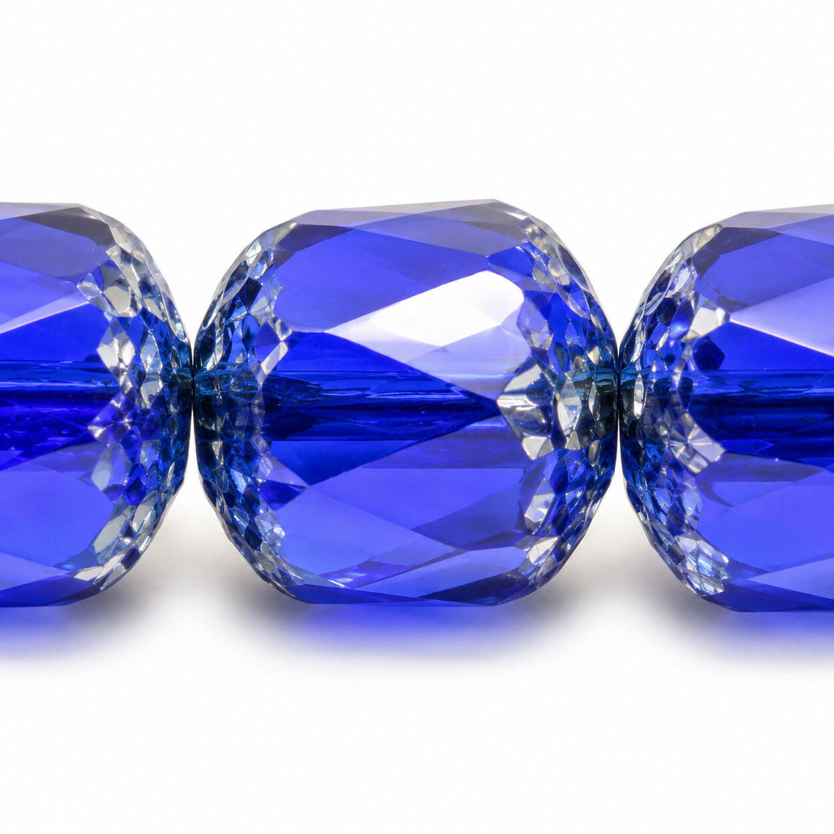 Cathedral Faceted Fire Polished Beads, Transparent Blue Picasso (30070-43400), Glass, Czech Republic