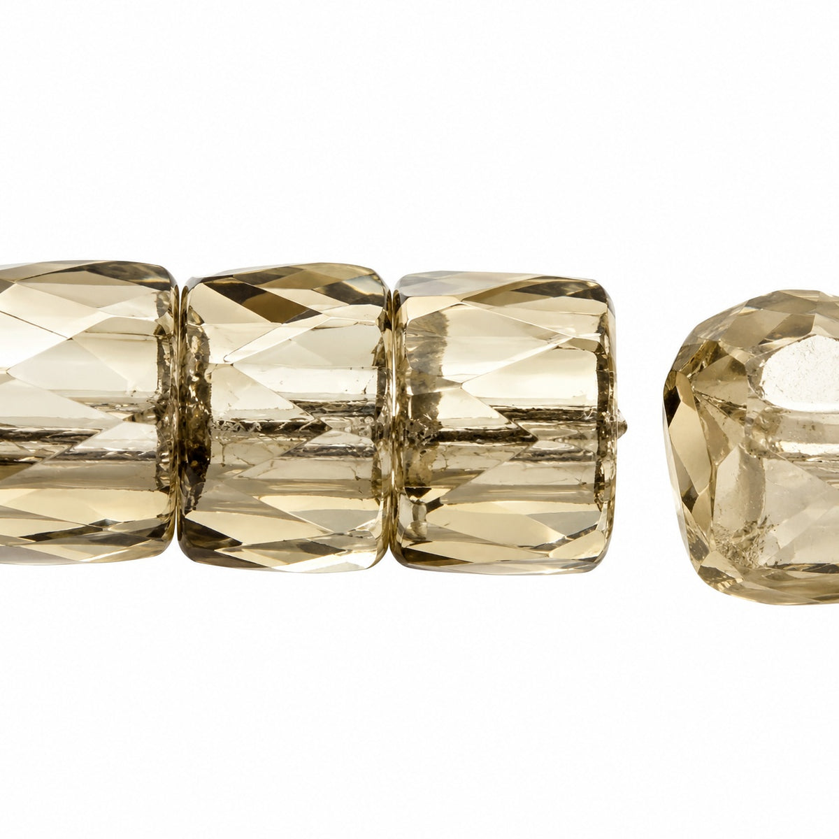 Faceted Oval Beads Special Cut, Gray (40010), Glass, Czech Republic