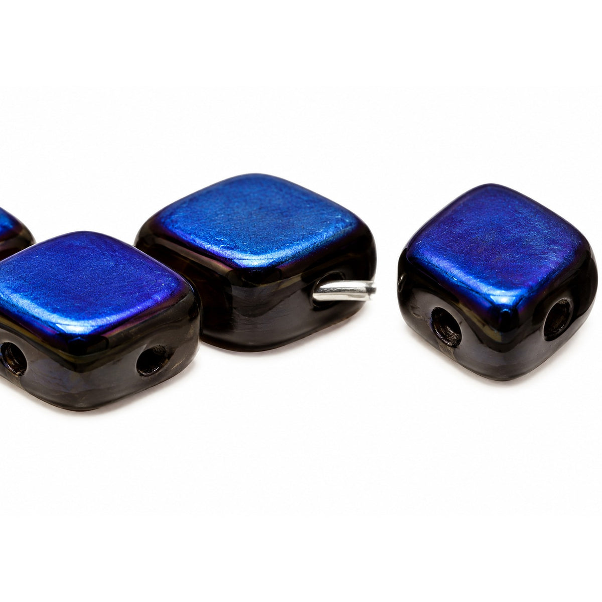 Silkt 2-Hole Beads, Black 22201 (23980-22201), Glass, Czech Republic