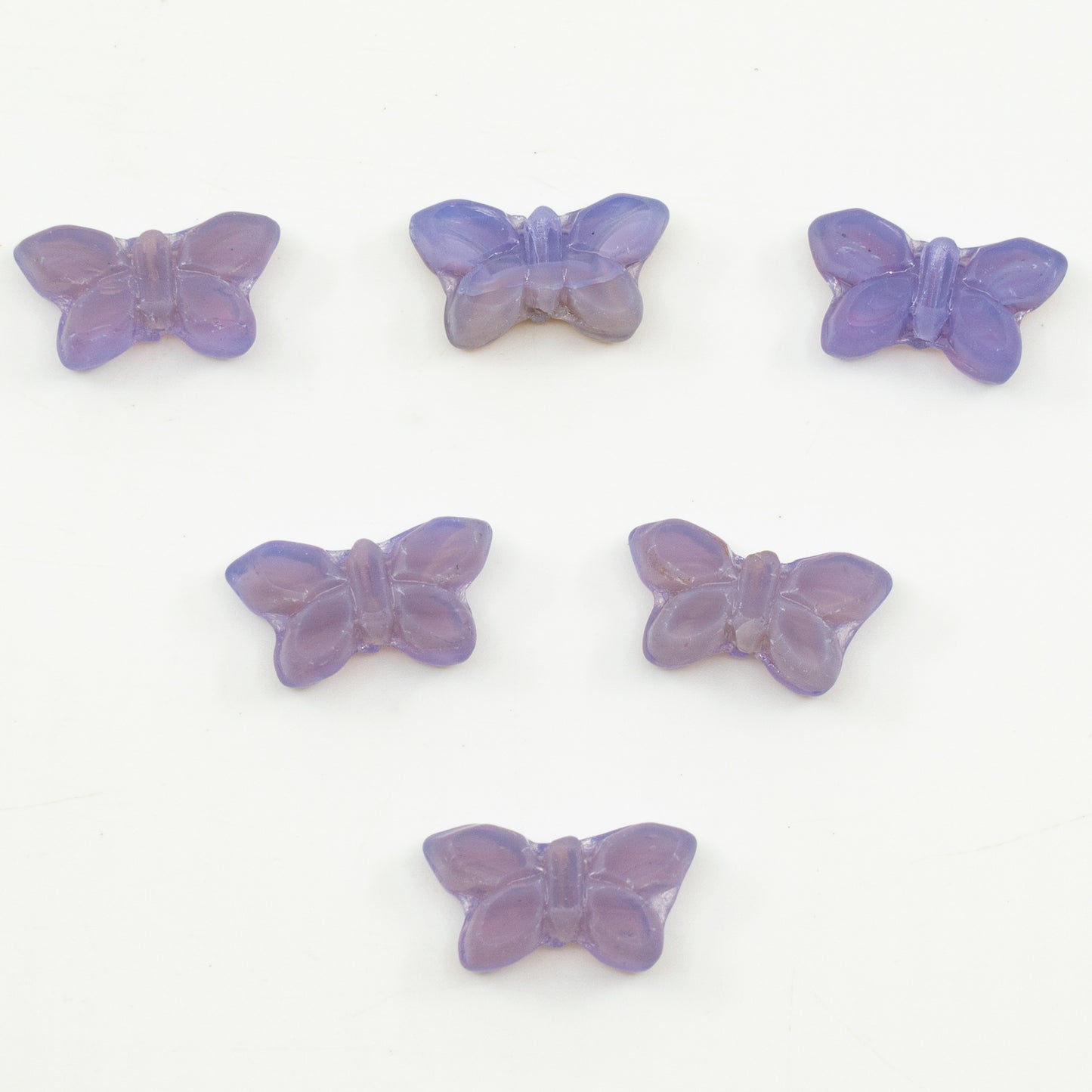 特价 5 克 桌面切割蝴蝶珠,20 x 12 毫米,丝滑薰衣草色蛋白石紫水晶 (21350-21310),玻璃,捷克共和国