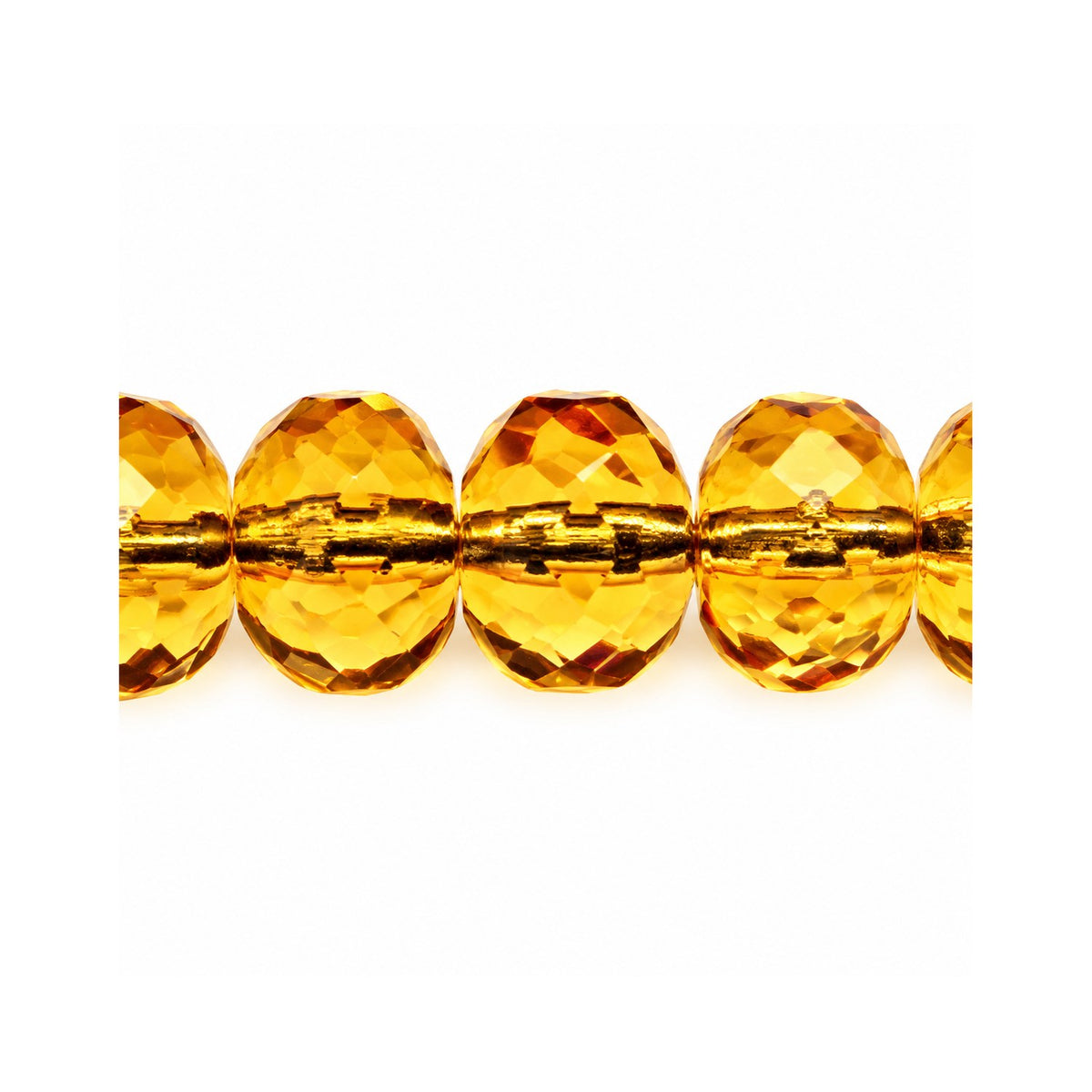Special Cut Faceted Fire Polished Beads, Transparent Light Topaz Yellow (10020), Glass, Czech Republic