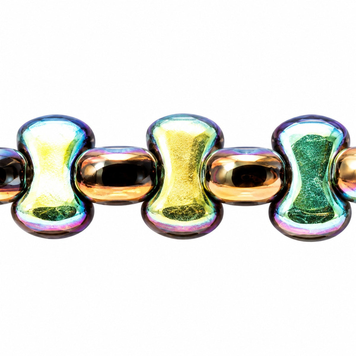 Shaped Pressed Beads, Black 98556 (23980-98556), Glass, Czech Republic