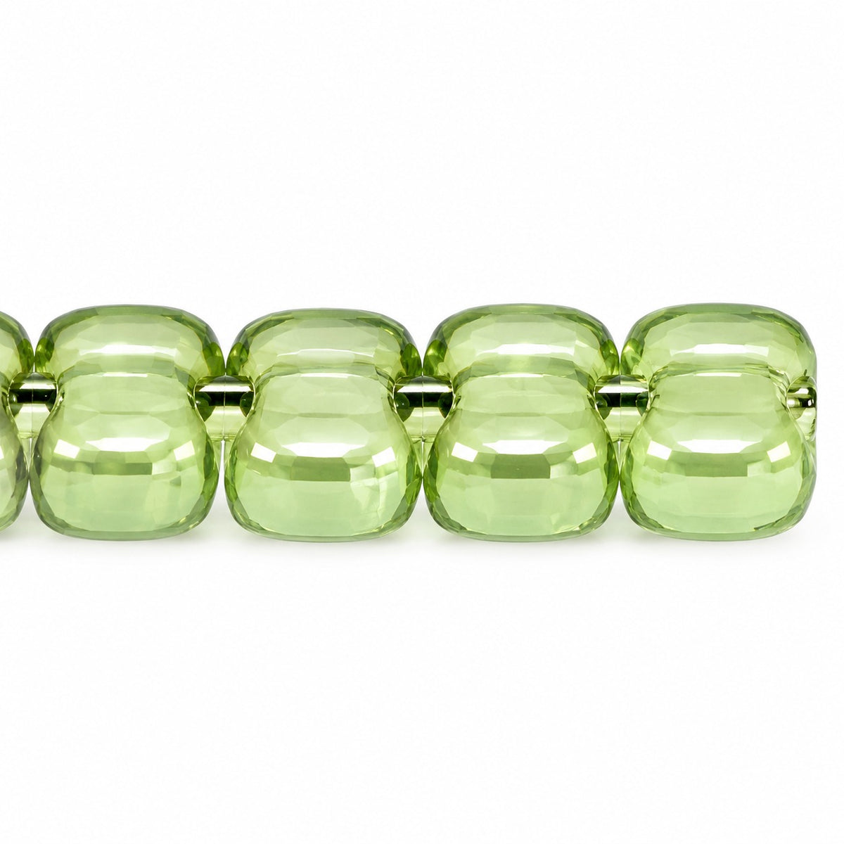 2-Hole Pressed Beads, Crystal Luster Green Full Coated (00030-14457), Glass, Czech Republic