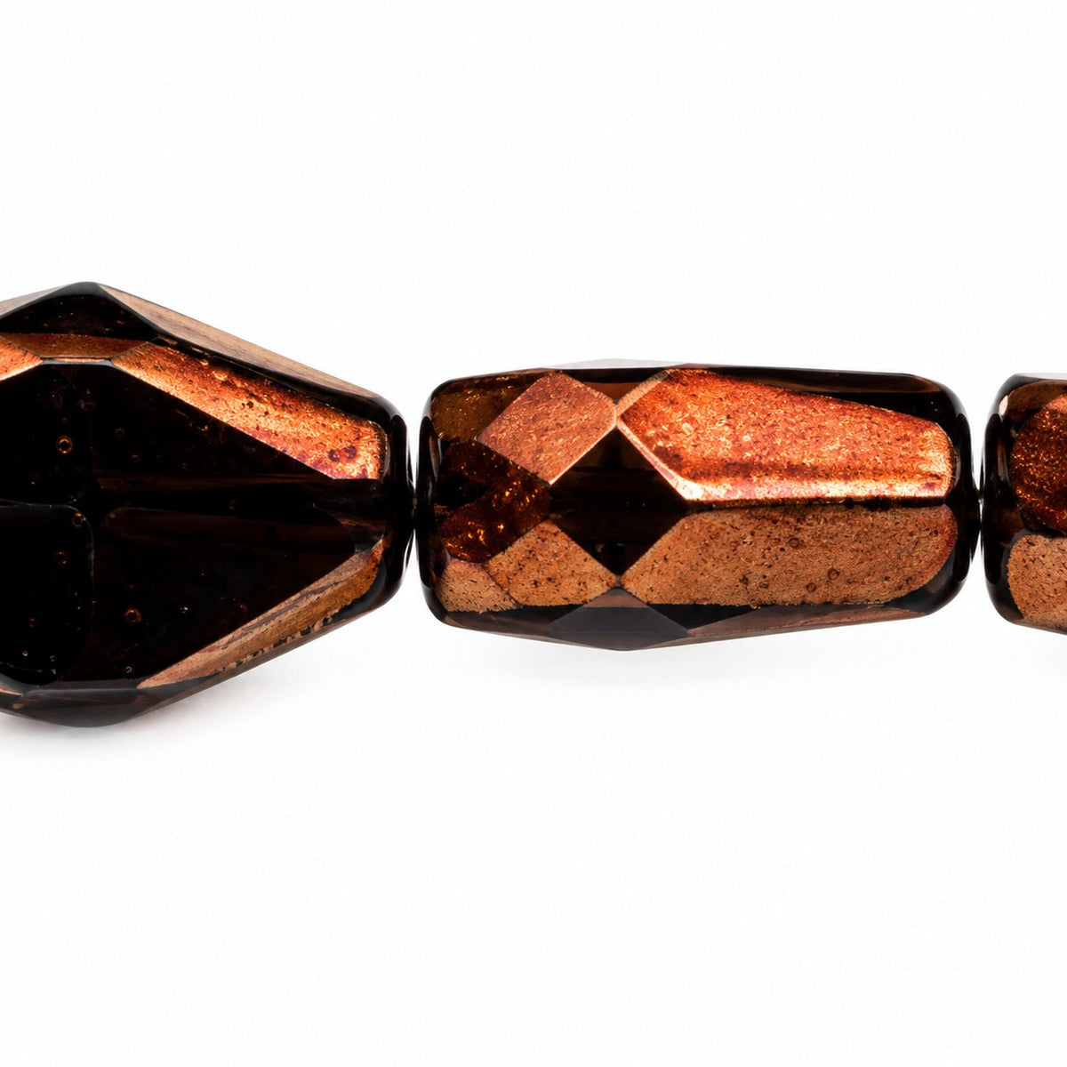 Fire Polished Faceted Teardrop Beads, Black Bronze (23980-14415), Glass, Czech Republic