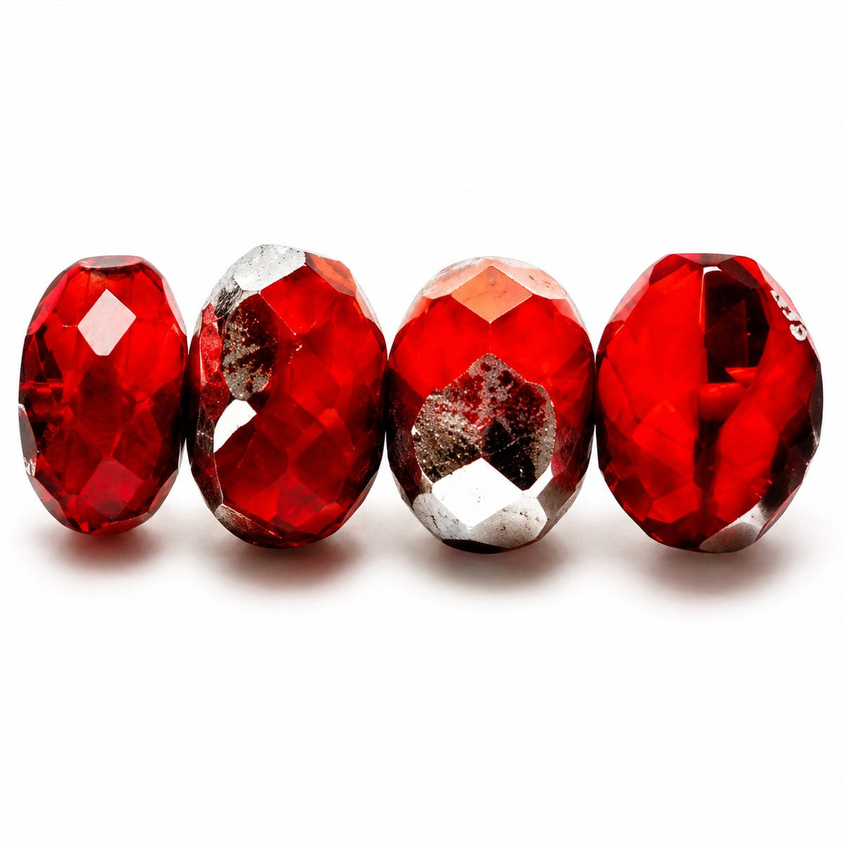 Special Cut Faceted Fire Polished Beads, Gc007 Crystal Silver Half Coating (gc007-27001), Glass, Czech Republic