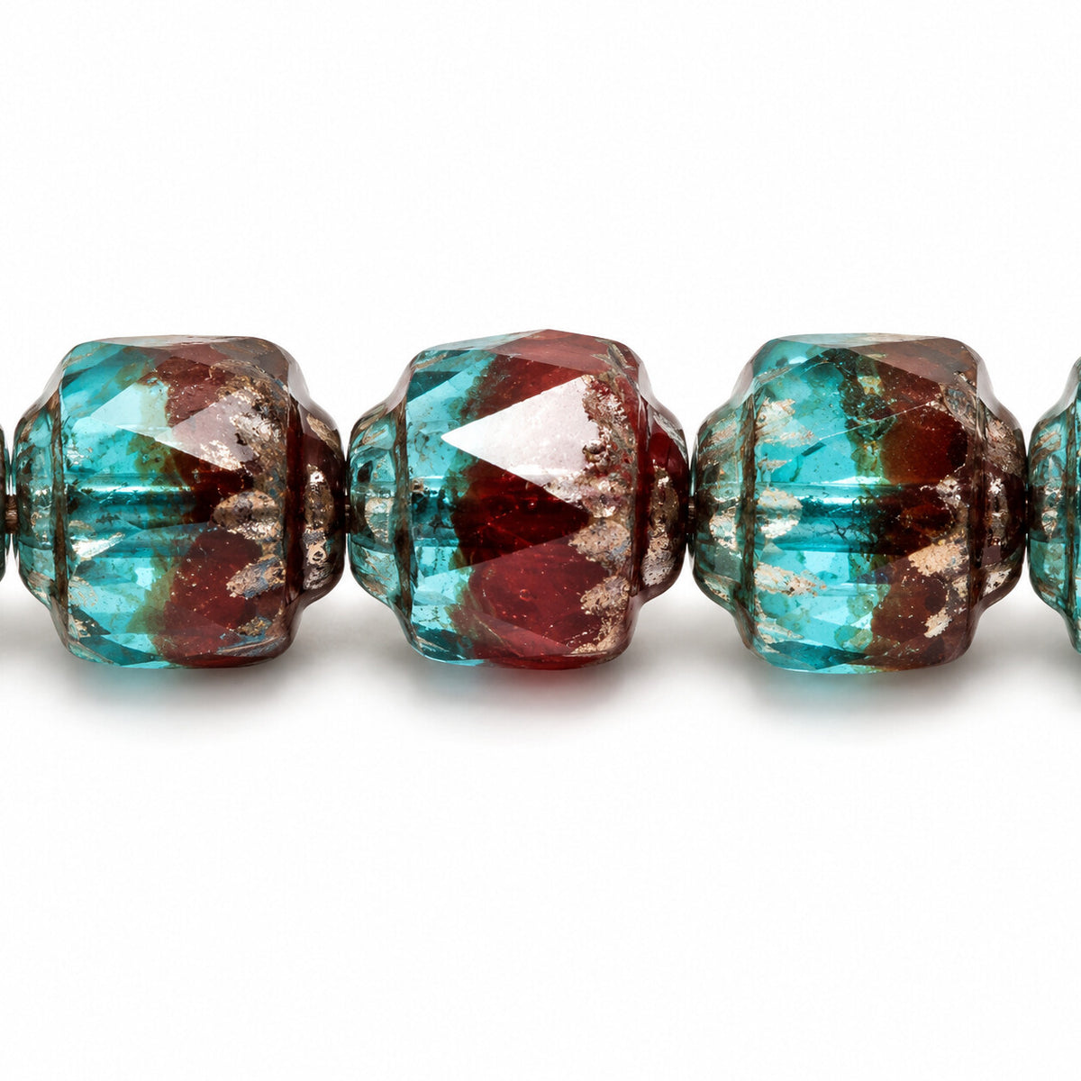 Cathedral Faceted Fire Polished Beads, X3197 Platin (x3197-13702), Glass, Czech Republic