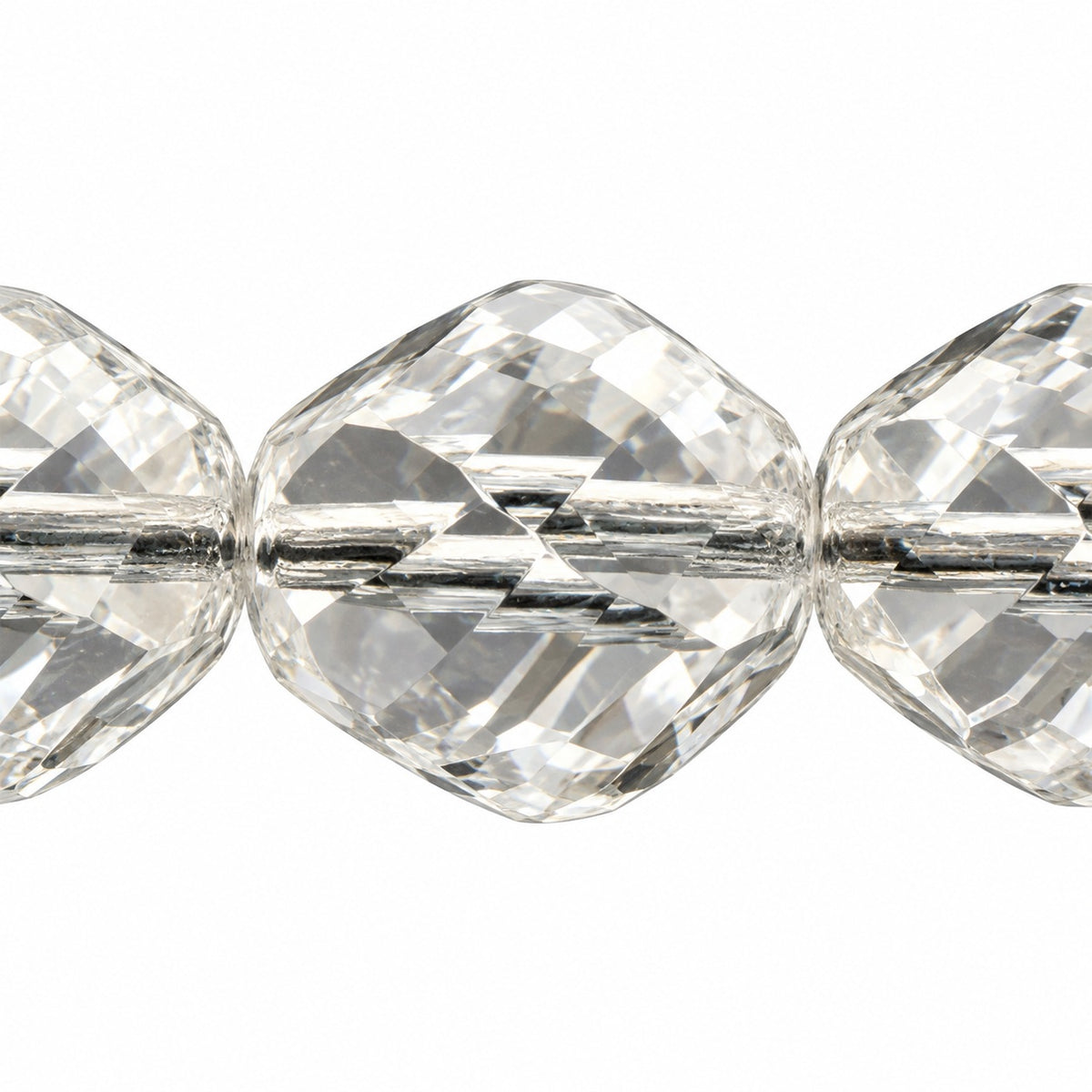 Shutter Cut Faceted Fire Polish Beads, Crystal (00030), Glass, Czech Republic