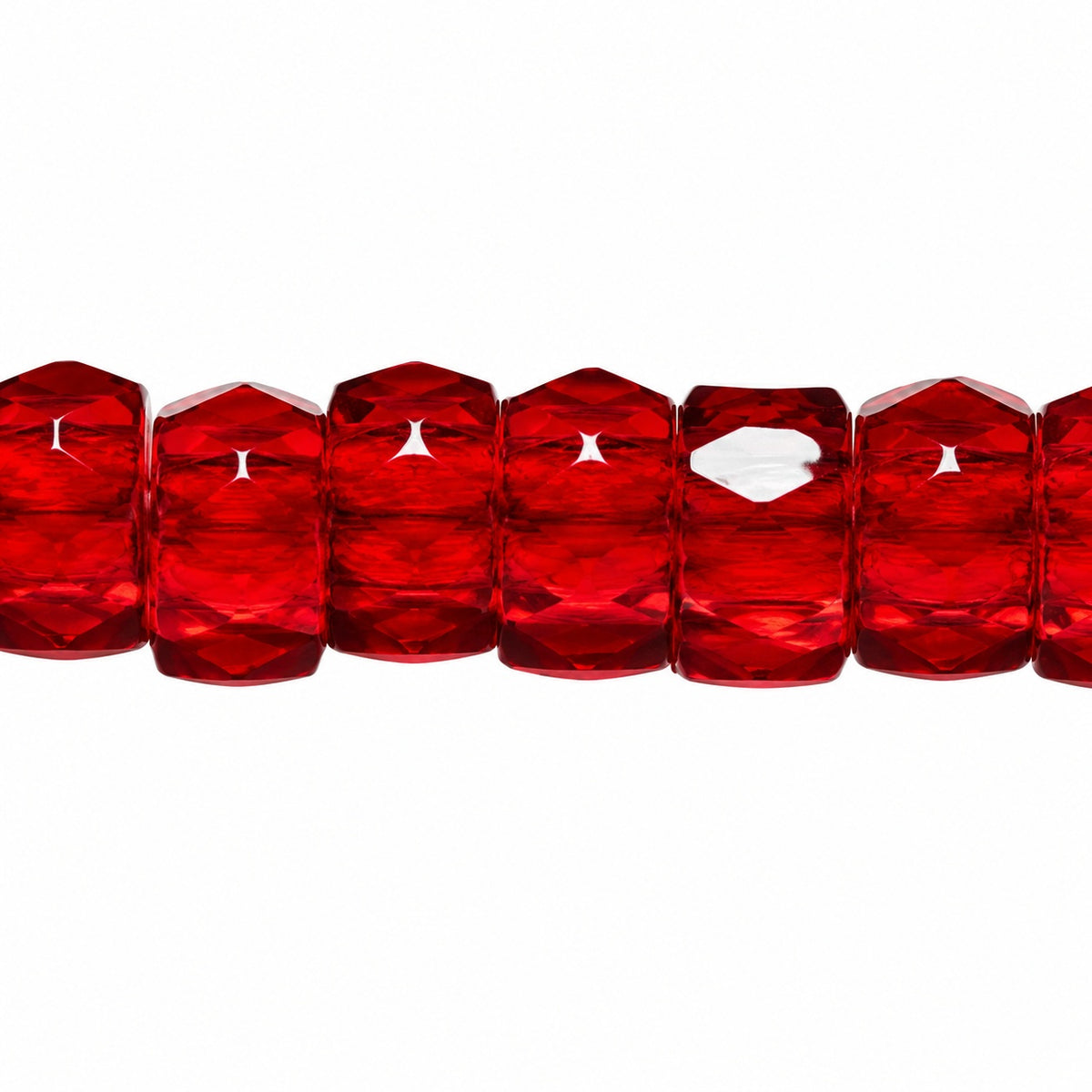 Faceted Oval Beads Special Cut, Ruby Red (90080), Glass, Czech Republic
